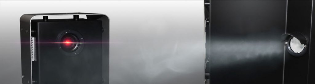 Picture showing laser beam and fogged light