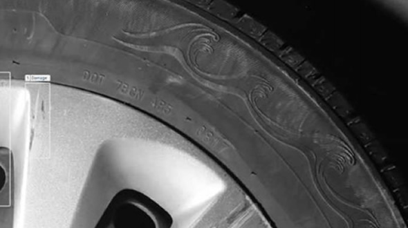 Closeup picture of a tire